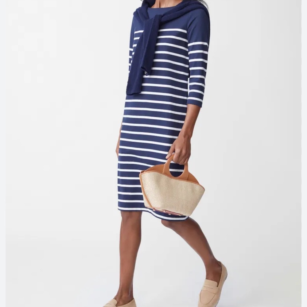J.McLaughlin‎ size small Brinker Navy and white stripe midi dress